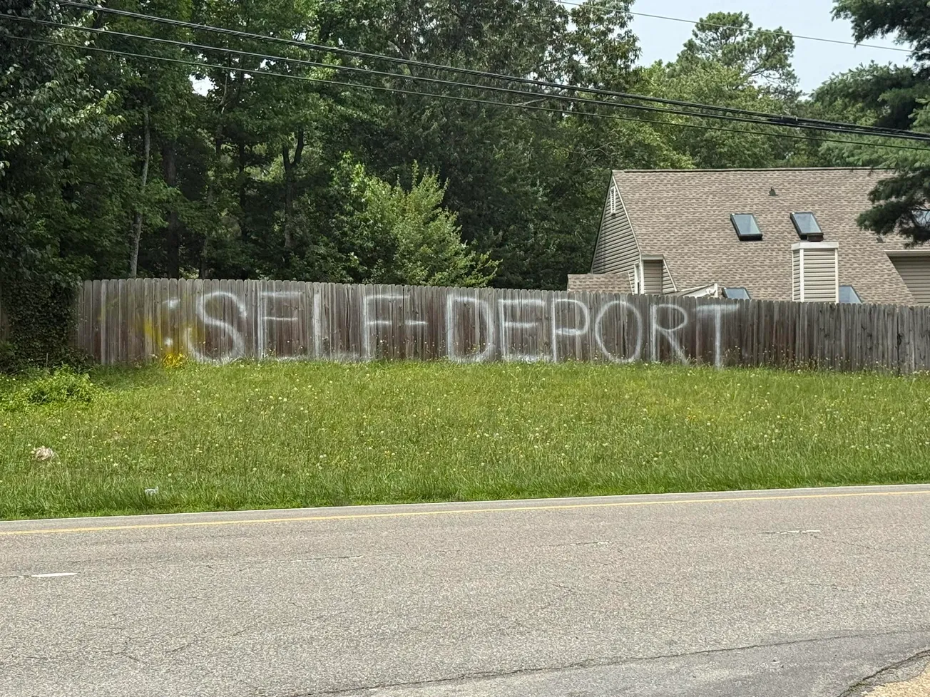 'Self Deport' spray-painted on Henrico homeowner's fence
